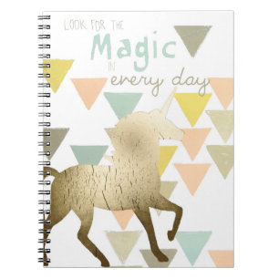 Look for the Magic Everyday Gold Unicorn Notebook