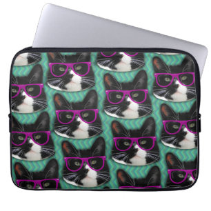 Look Glasses Tuxedo Cat Laptop Sleeve