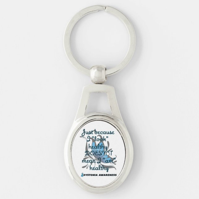 "Look" Healthy/Butterfly...Dystonia Key Ring (Front)
