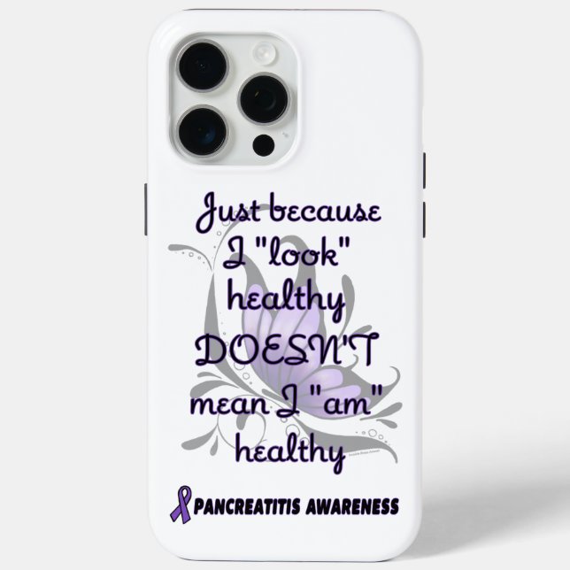 "Look" Healthy/Butterfly...Pancreatitis Case-Mate iPhone Case (Back)