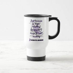"Look" healthy/Butterfly...Pancreatitis Travel Mug