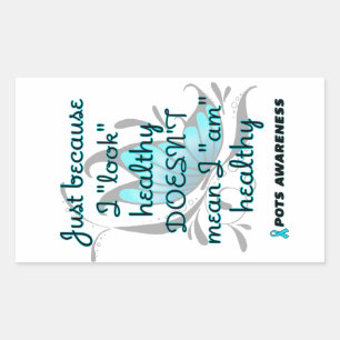 "Look" healthy/Butterfly...POTS Rectangular Sticker