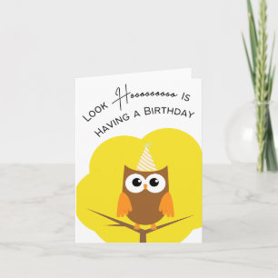 Look Hooooooooo Is Having a Birthday - Pun Card
