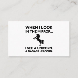 LOOK I SEE A BADASS UNICORN BUSINESS CARD