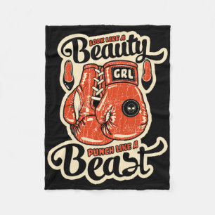 Look Like A Beauty Punch Like A Beast' Boxing Or K Fleece Blanket