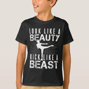 Look Like Beauty Kick Like Beast Kickboxer Athleti T-Shirt