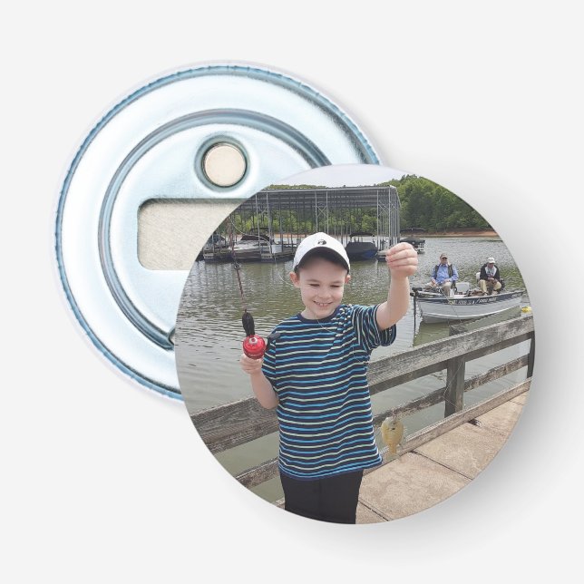 LOOK! My First Fish Upload Your Photo  Bottle Opener (Front)