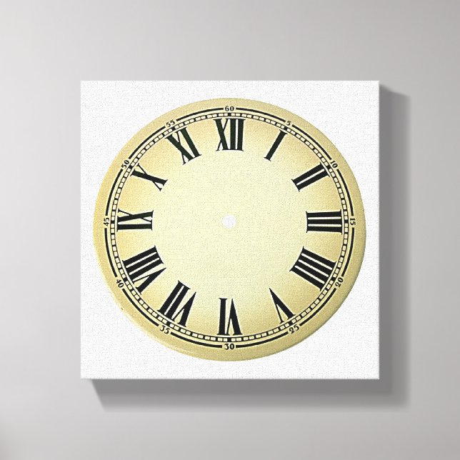 Look No Hands Clock Face Wrapped Canvas (Front)