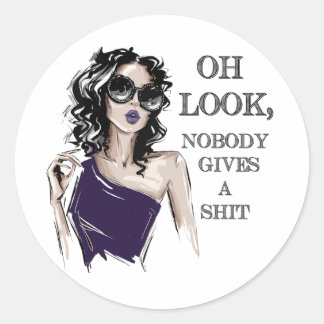 Look, No One Cares Classic Round Sticker