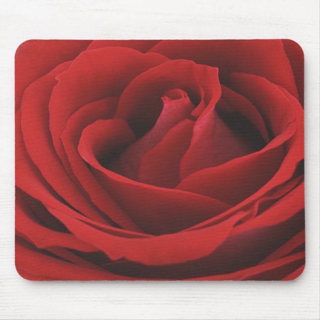 Look of a Velvet Rich Red Rose Mousepad (Front)