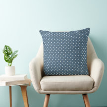 Look of Blue Jean Denim White Polka Dots
