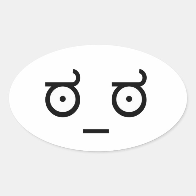 Look Of Disapproval ಠ_ಠ Oval Sticker (Front)