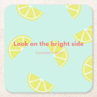 Look on the bright side! autolufterfrischer quadra square paper coaster