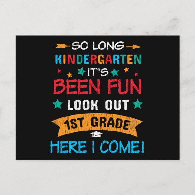 Look Out 1st Grade Here I Come Kids Back To School Postcard (Front)