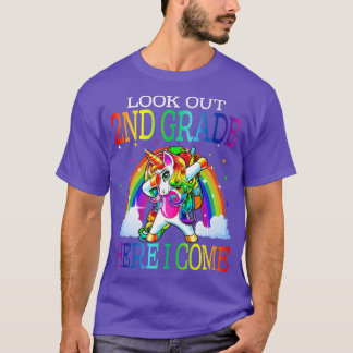 Look Out 2nd Grade Here I Come Unicorn Back To Sch T-Shirt