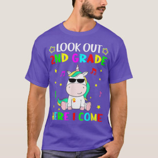 Look Out 2nd Grade Unicorn Here I Come Back To Sch T-Shirt