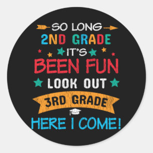 Look Out 3rd Grade Here I Come Back To School Kids Classic Round Sticker