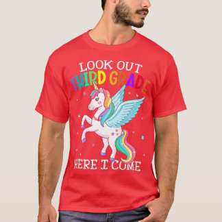 Look Out 3rd Grade Here I Come Unicorn Back To Sch T-Shirt