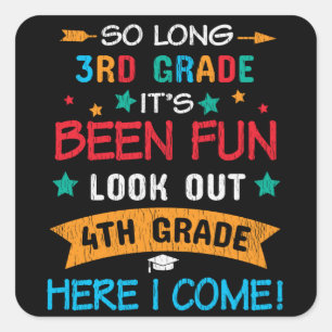 Look Out 4th Grade Here I Come Back To School Kids Square Sticker