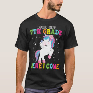 Look Out 7th Grade Here I Come Unicorn Back To Sch T-Shirt
