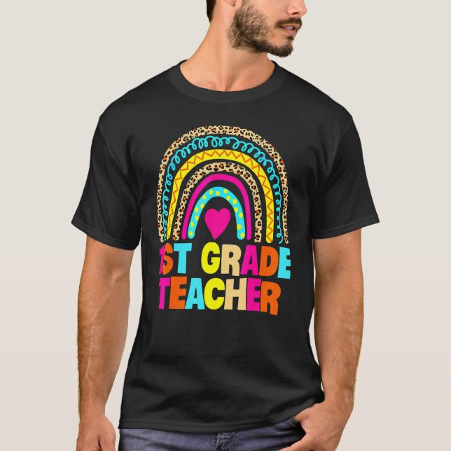 Look Out First Grade Teacher Kids Here I Come Back T-Shirt (Front)