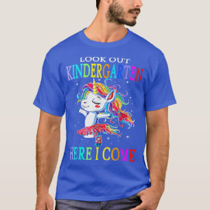 Look Out Kindergarten Here I Come Cute Unicorn Bal T-Shirt
