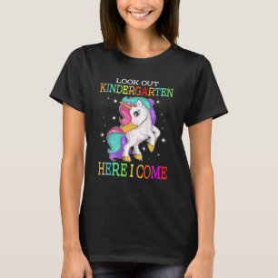 Look Out Kindergarten Here I Come Unicorn Back To T-Shirt
