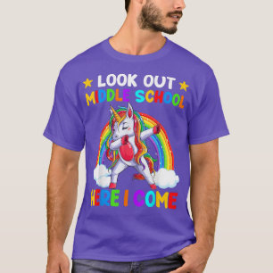 Look Out Middle School Here I Come Dabbing Unicorn T-Shirt