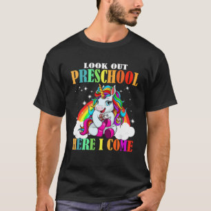 Look Out Pre K Here I Come Beautiful Unicorn and R T-Shirt