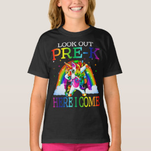 Look Out Pre-K Here I Come Unicorn Back To School  T-Shirt