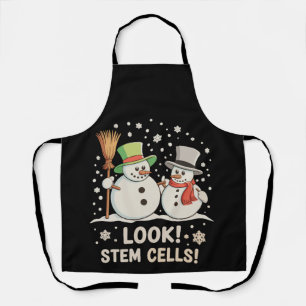 Look Stem Cells Snowman Christmas Science Biology Apron