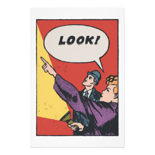 LOOK! The Thing in the Sky • Golden Era Comic Art Photo Print