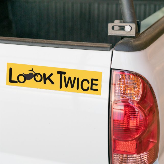 Look Twice for Motorcycles Bumper Sticker (On Truck)