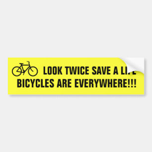 Look Twice Save A Life (yellow) Bumper Sticker