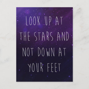 Look Up At The Stars Motivational Quote Postcard