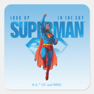 Look Up It’s Superman Square Sticker