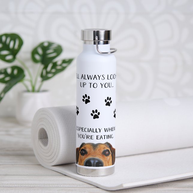 Look Up To You Funny Dog Water Bottle (Yoga)