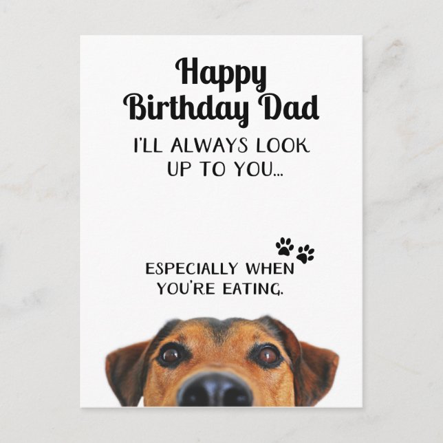 Look Up To You Funny Happy Birthday Dad Postcard (Front)