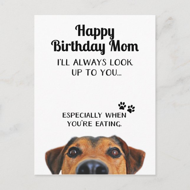 Look Up To You Funny Happy Birthday Mum Postcard (Front)