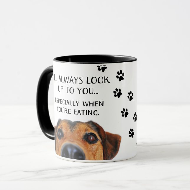 Look Up To You Funny Personalised Dog Mug (Front Left)