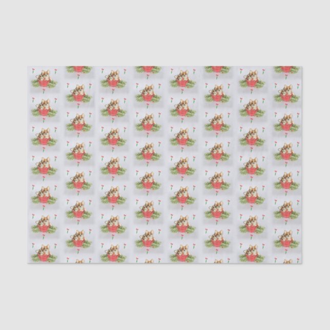 "Look who bloomed!" Corgi Tissue Paper (Front)