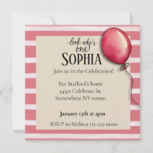 Look who’s one birthday Invitation