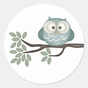 Look Whooo's Having A Baby {Teal} Stickers