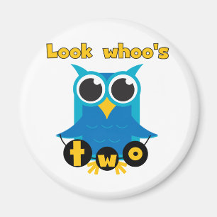 Look Whoo's 2 Birthday Tshirts and Gifts Magnet