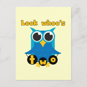 Look Whoo's 2 Birthday Tshirts and Gifts Postcard