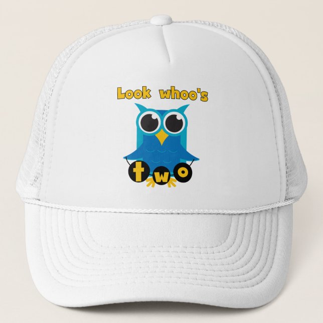 Look Whoo's 2 Birthday Tshirts and Gifts Trucker Hat (Front)