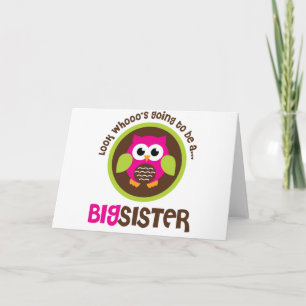 Look Whoos Going to be a Big Sister Owl Announcement