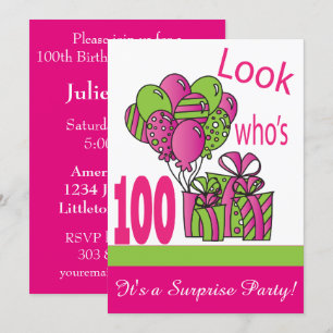 Look Who's 100   100th Birthday Invitation