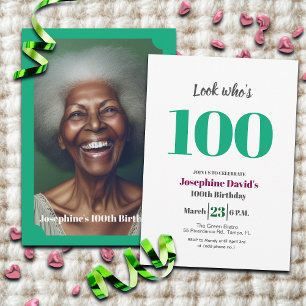 Look who's 100! Birthday Party Photo Invitation