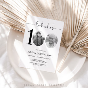 Look Who's 100   Photo 100th Birthday Invite